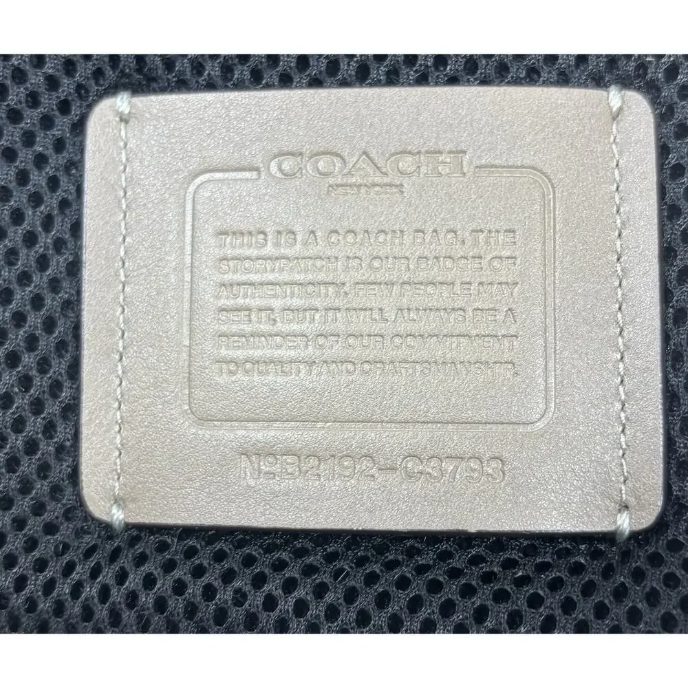 Coach League Flap Backpack Signature Jacquard Stone Ivory Leather Academia Rare